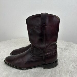 Vintage ACME Roper Boots Cordovan Burgundy Leather Western Cowboy Size 10.5 Mens